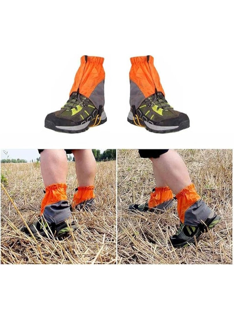 Apustim Adjustable Ankle Gaiters For Men And Women For Shoes，Boots，Snake Gaiters，Waterproof Gaiters for Hunting，Hiking，Skiing（Orange With Storage Bag）  - Image 2