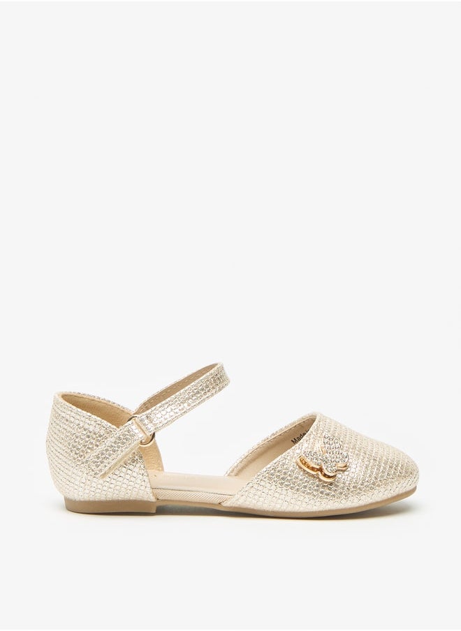 Flora Bella By Shoexpress - Girls Butterfly Accent Ballerina Shoes with Hook and Loop Closure - Image 1