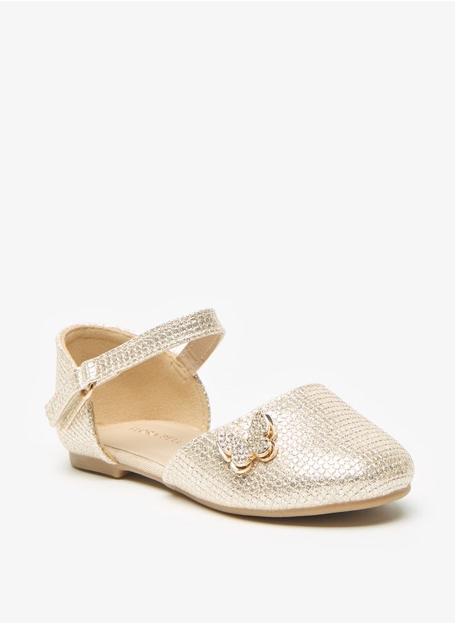 Flora Bella By Shoexpress - Girls Butterfly Accent Ballerina Shoes with Hook and Loop Closure - Image 1
