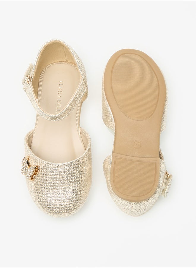 Flora Bella By Shoexpress - Girls Butterfly Accent Ballerina Shoes with Hook and Loop Closure - Image 1