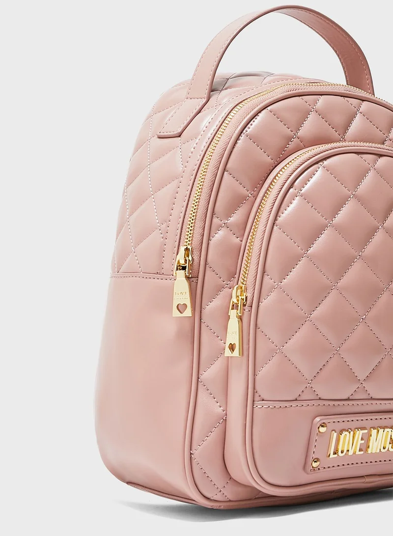 Love Moschino Quilted Backpack