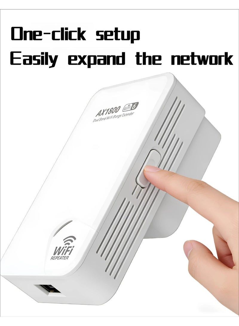 حياة الكثبان موسع نطاق شبكة الواي فاي AX1800 بتقنية Wi-Fi 6 - مضخم إشارة ثنائي النطاق بسرعة 1800 ميجابت في الثانية، تغطية شاملة للمنزل تصل إلى 1080 قدم مربع، متوافق مع جميع أجهزة التوجيه، إعداد سهل بزر واحد للألعاب وبث فيديوهات بدقة 4K. - Image 5