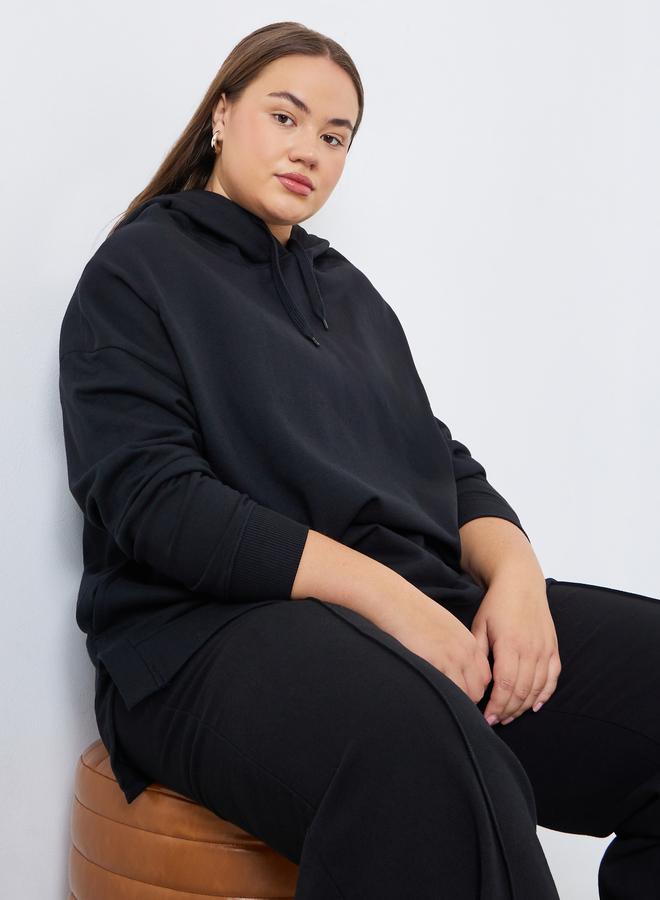 Styli Plus Size Oversized Longline Hoodie with Pocket - Image 5