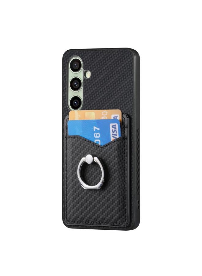 S-TOP Case For Samsung Galaxy A56 5G Carbon Fiber Card Wallet Ring Phone Case - Image 2