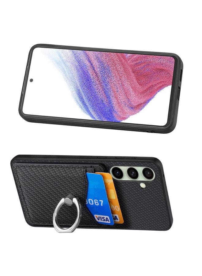 S-TOP Case For Samsung Galaxy A56 5G Carbon Fiber Card Wallet Ring Phone Case - Image 4