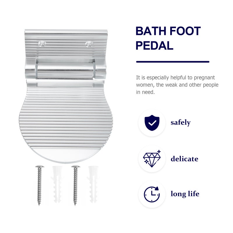 2 Sets of Bathroom Foot Rest Stainless Steel Shower Pedal Bathing Foot Pedal Home Bathroom Supply - Image 5