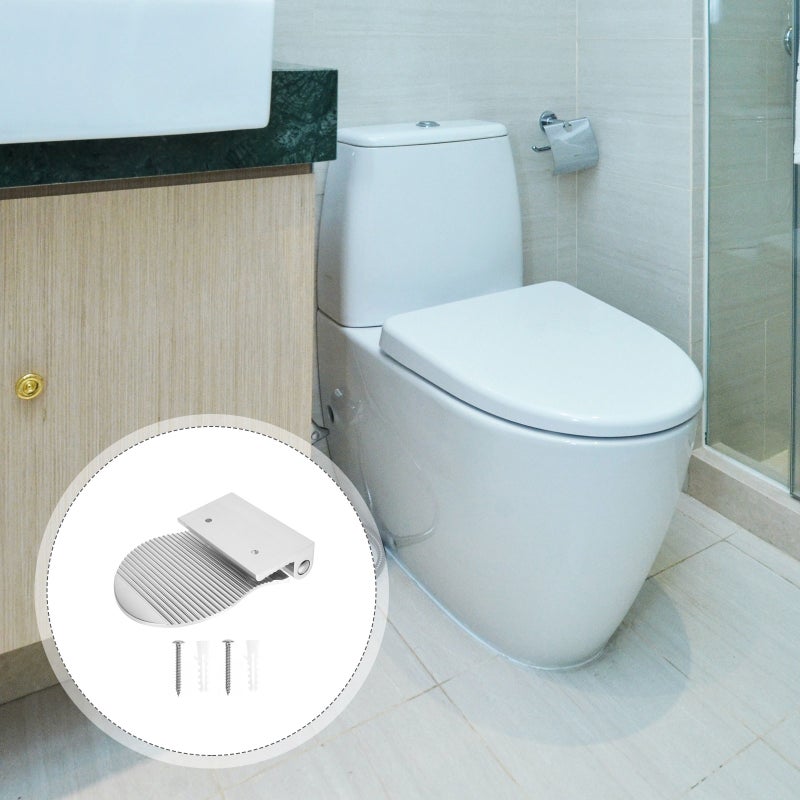 2 Sets of Bathroom Foot Rest Stainless Steel Shower Pedal Bathing Foot Pedal Home Bathroom Supply - Image 1