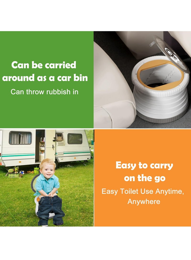 Excefore Travel Potty for Toddlers, Portable and Foldable Potty Training Toilet Seat for Kids, Suitable for Boys and Girls, Ideal for Camping, Outdoor, and Indoor Use (Gray Orange) - Image 4