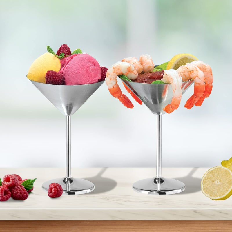 Oggi Stainless Steel Martini Glasses - 8oz, Set of 2 - Unbreakable Martini Glasses, Ideal Outdoor Martini Glasses for Boating, RV, Parties, Stylish Cocktail Glasses & Martini Glass Gift Set - Image 5