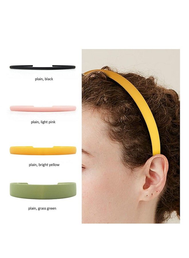 HOMEMATES Korean Style Hair Band Wide Thin Plain Zig Zag Woven Pattern Plastic Hair Bands Matte Multi Color Mixing Set Hairbands With Teeth For Women & Girls Hair Accessories 8 Pcs - Image 5