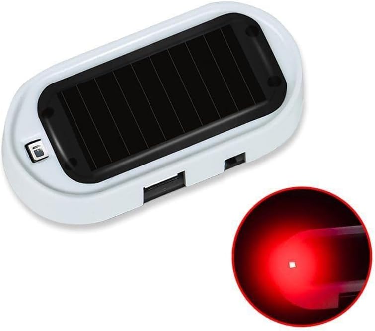 woobles Automotive Solar Analog Anti-theft Device Warning Light LED Interior Modified Induction Strobe Universal Light Anti-theft Light Red free size - Image 1