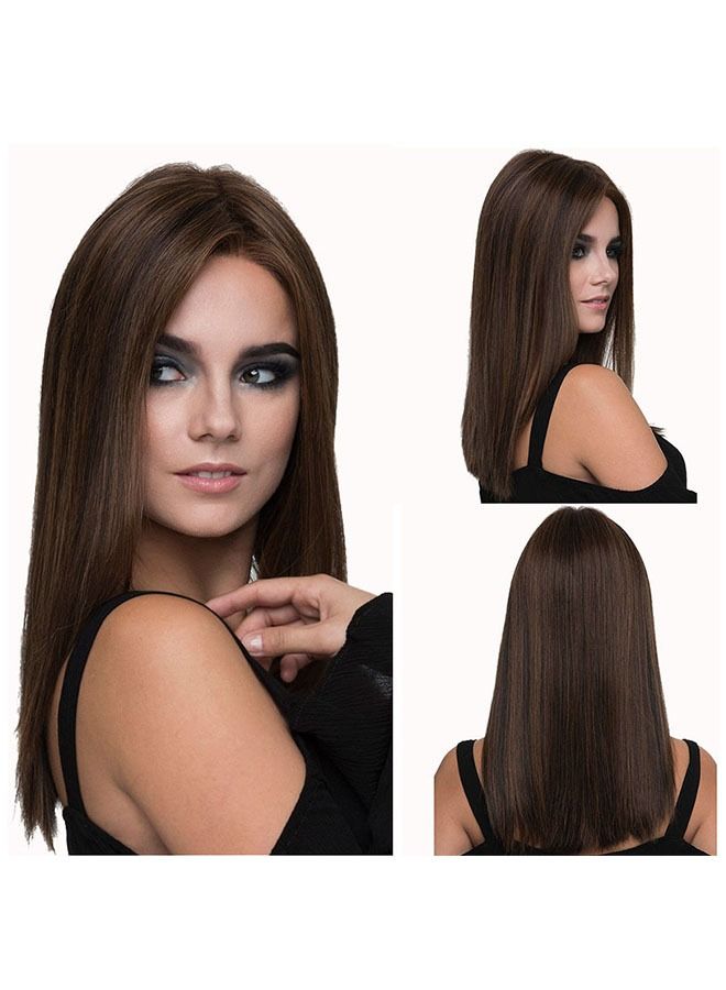 ZCM-HAPPY Straight Hair Wig Dark Brown - Image 1