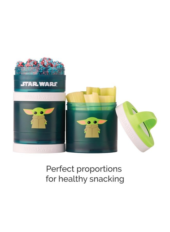 Whiskware Stackable Snack Containers for Kids and Toddlers, 3 Stackable Snack Cups for School and Travel, The Child Little Bounty - Green/White/Teal - Image 3