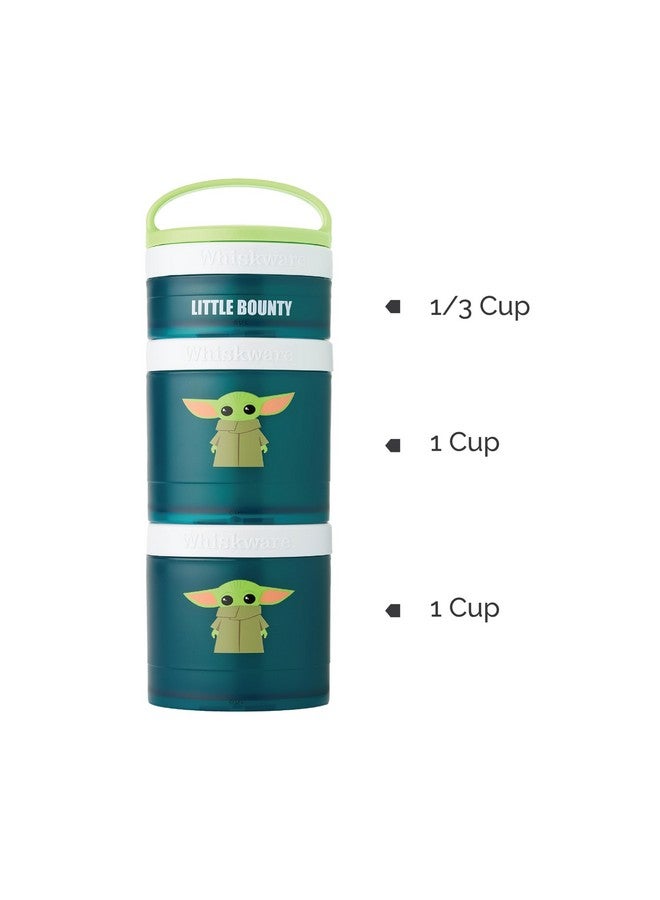 Whiskware Stackable Snack Containers for Kids and Toddlers, 3 Stackable Snack Cups for School and Travel, The Child Little Bounty - Green/White/Teal - Image 2