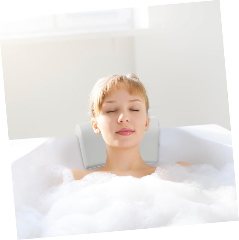 Bathtub Pillow Neck Cushion with Strong Suction Cups Pu Material White for Adult Home Spa Bathing Comfort - Image 5