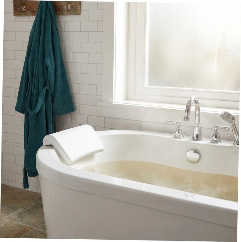 Bathtub Pillow Neck Cushion with Strong Suction Cups Pu Material White for Adult Home Spa Bathing Comfort - Image 4