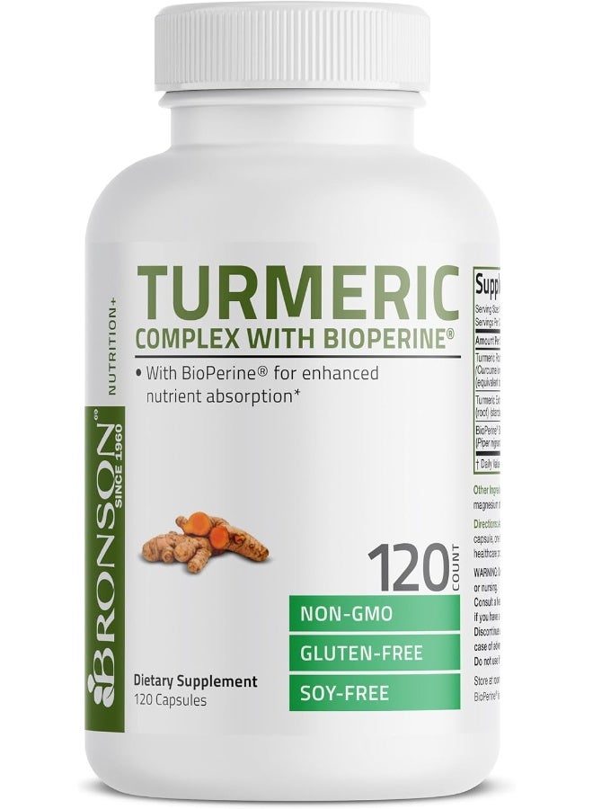 برونسون مركب الكركمين والكركم مع البيوبيرين 1000 مجم غير معدل وراثيًا، 120 كبسولة - Image 5