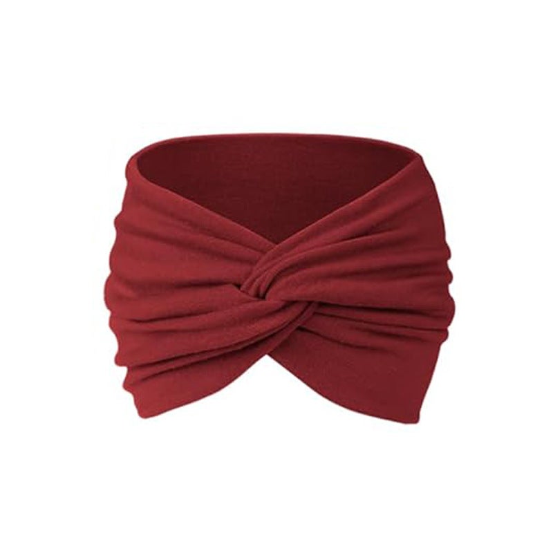Generic Bohemian Elastic Sports Headband for Women 5# wine red 