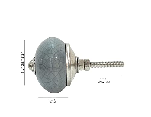 Eleet Assorted Ceramic Cabinet Knobs - Vintage Cabinet Cupboard Door & Drawer Pulls Chrome Hardware (Ceramic Knobs Set of 20, Grey & White) - Image 3
