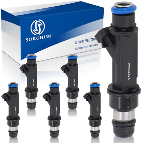 Sorghum Fuel Injectors Set of 6 Compatible with Chevrolet Trailblazer 2002 2003 2004 2005 2006 2007 Colorado LUV GMC Canyon Envoy Hummer H3 Saab 97x L6 42L Replace FJ319 17113680 25313185 - Image 1