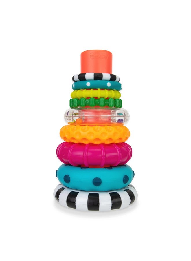 Sassy Stacks of Circles Stacking Ring STEM Learning Toy, Age 6+ Months, Multi, 9 Piece Set - Image 1