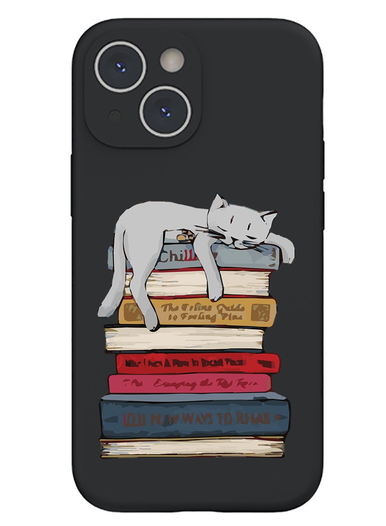 Theodor Protective Slim Fit Case Liquid Silicone Cover with Full Body Protection Anti-Scratch Shockproof Case For iPhone 15 Black  - Choppers white copy - Image 1