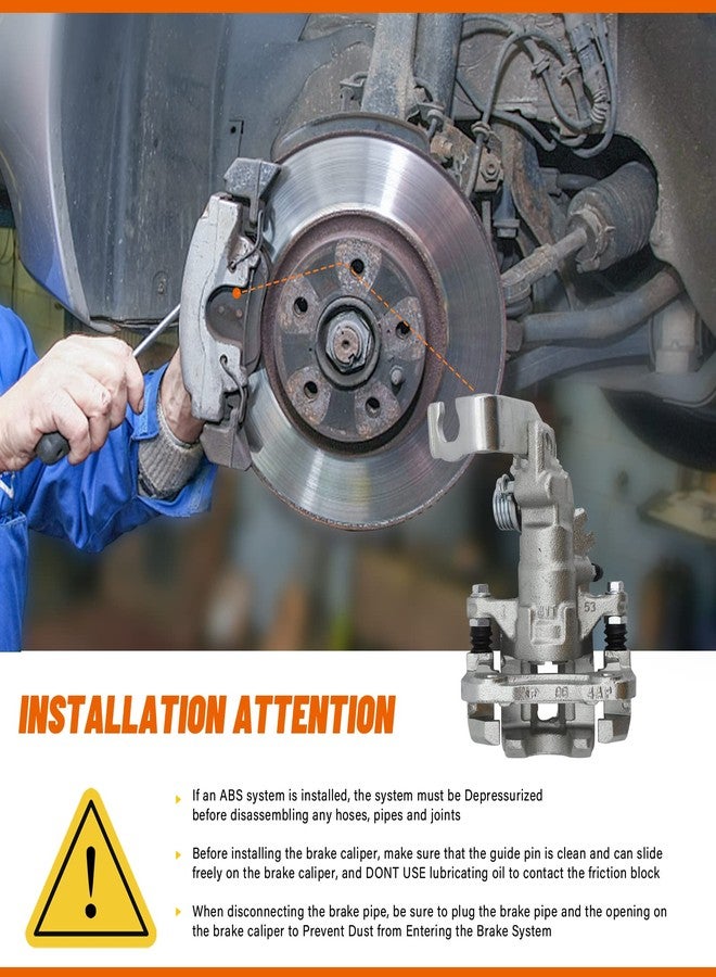 DRIVESTAR 19B2069 Rear Brake Caliper Driver Side, ONLY Fit 2004 2005 2006 2007 2008 for Acura TSX, 1998-2007 for Honda Accord, Rear Left Caliper New - Image 4