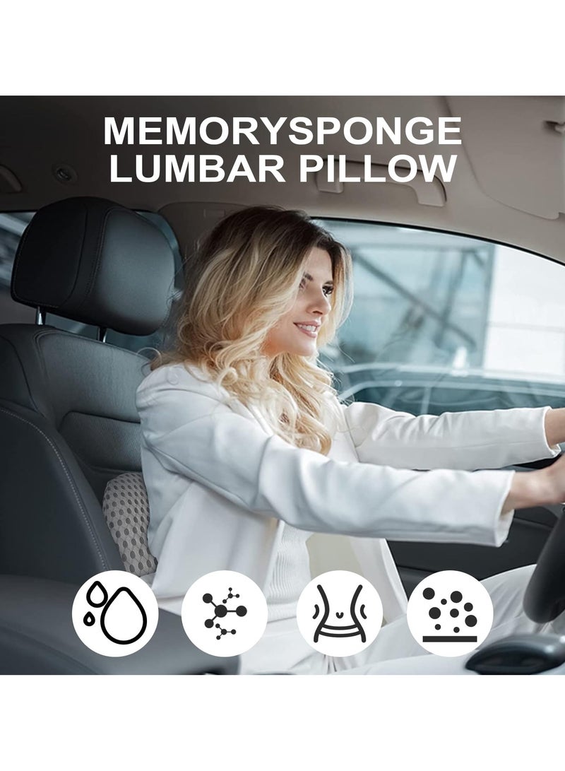 SYOSI Memory Foam Lumbar Pillow, Ergonomic, Improves Sitting Posture - Lumbar Support Pillow, for Lumbar Pain Relief, Suitable for Car Seats, Office Chairs, Sofas, Recliners and Beds (Gray) - Image 2