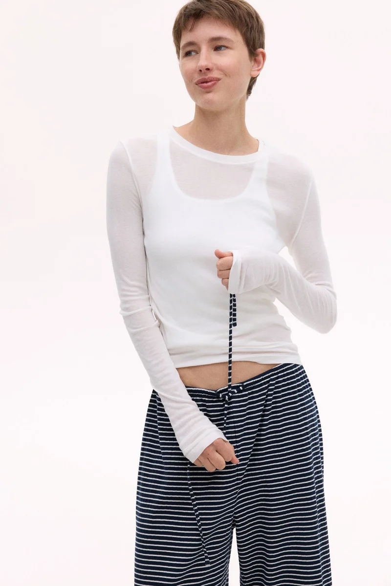 H&M Ribbed drawstring trousers