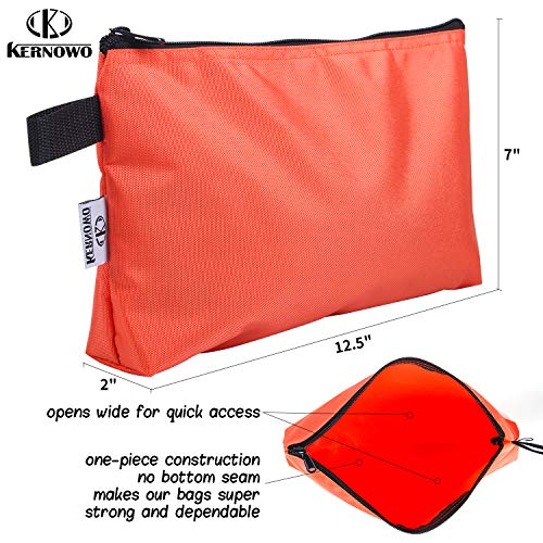 KERNOWO 5 Pcs Premium Tool Pouch Zipper Bag, Small Utility Bags, 12.5 X 7 X 2 Inch Bank Deposit Bag With Dependable Smooth Nylon Zippers - Image 2