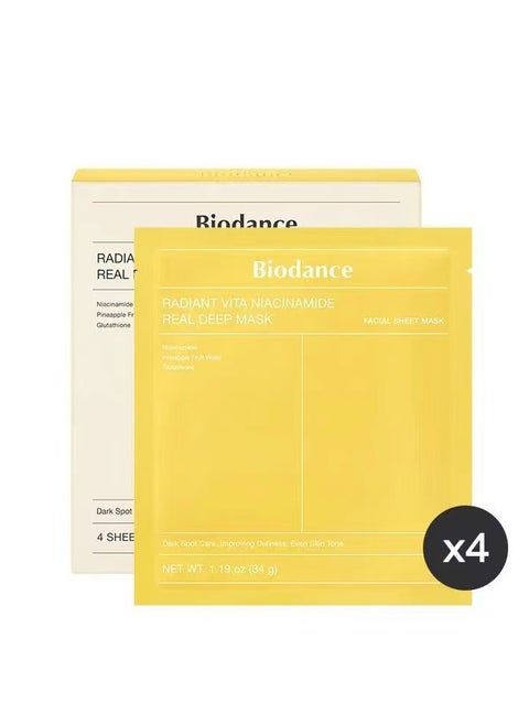 RADIANT VITA NIACINAMIDEREAL DEEP MASK, 34g x 4pcs