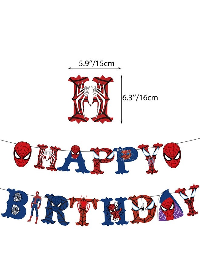 Beyond Spider Man Themed Birthday Party Supplies, Birthday Decorations Favors Kit for Boys, Include Birthday Banner Balloons Cake Toppers Party Decor (Colorful)  - Image 2