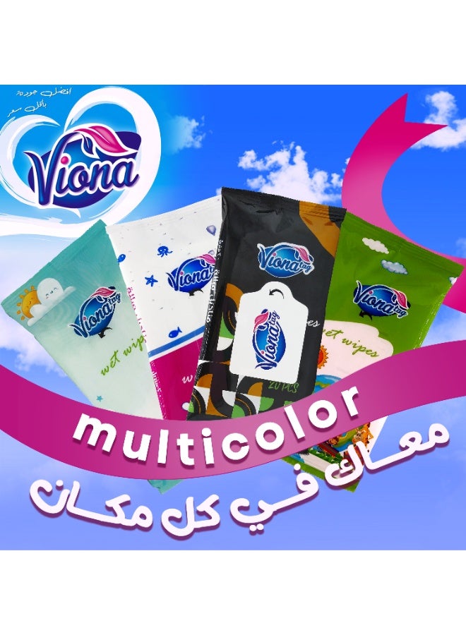 فيونا مناديل مبللة بيضاء - 20 قطعة - Image 3
