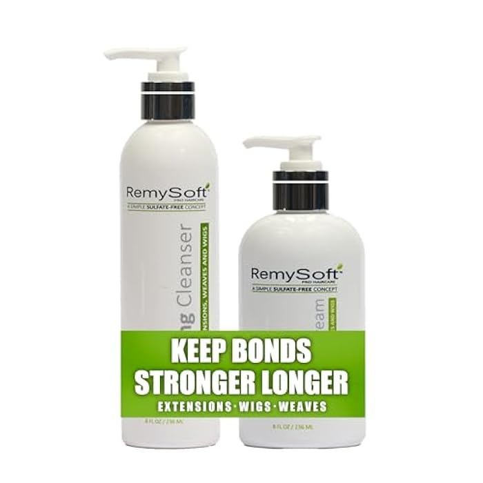 RemySoft Sulfate-Free Detangling Duo: Hydrating Shampoo + Recovery Conditioner for Human & Synthetic Extensions Wigs Weaves Lace Fronts - Moisturelab Gentle Color-Safe Salon-Grade - Image 1