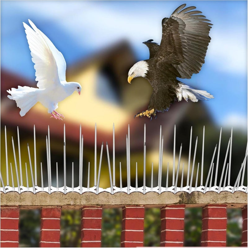 Eightiz (Pack of 30) New Sharp Bird and Pigeon Spikes, Pigeon Control Spikes Anti Bird Plastic Spikes for AC Balcony Railing Window Home Protection from Pigeon Dog Monkey Crow Kabootar Transparent - Image 1
