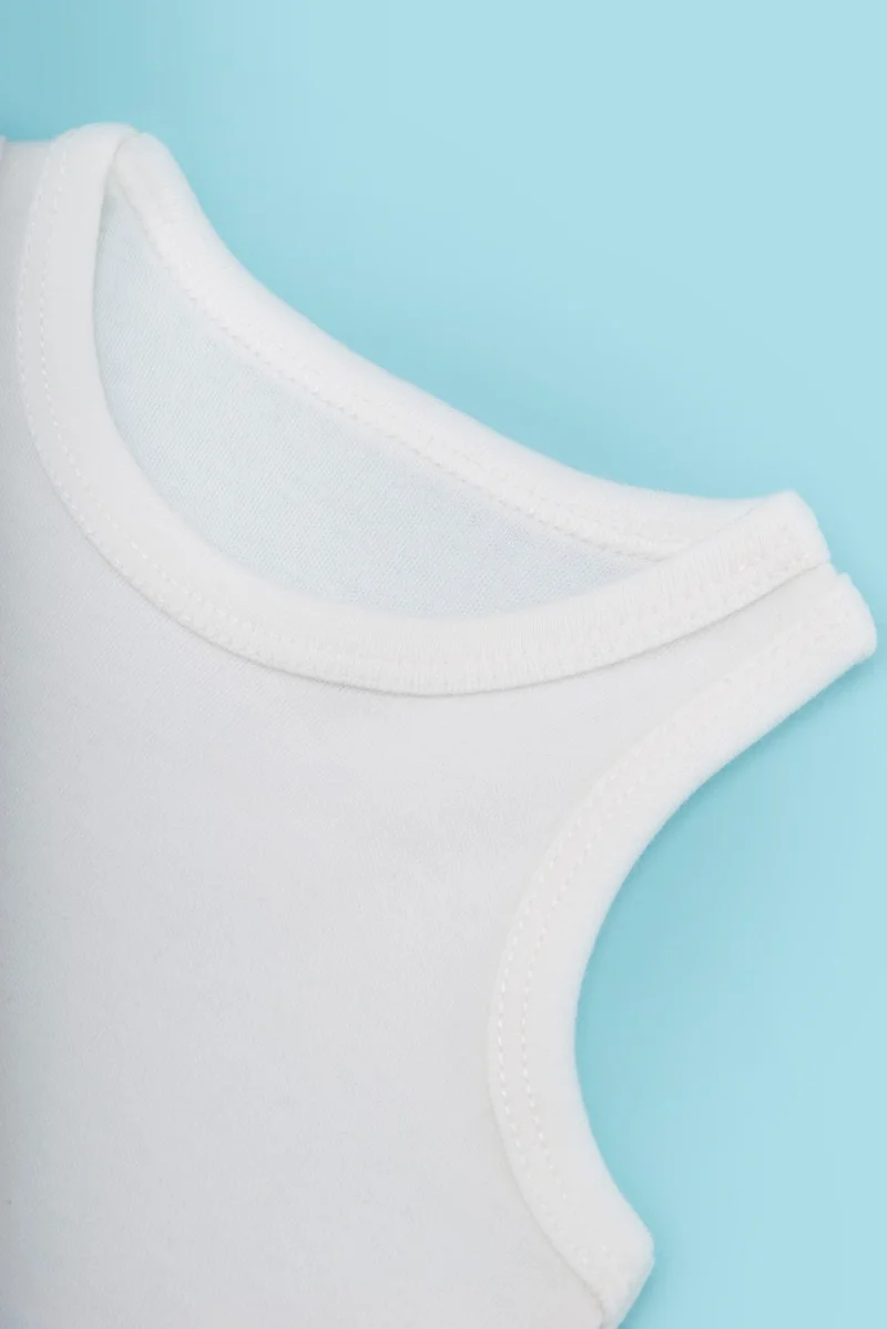 نوفيبيبي Baby Athlete Bodysuit with Snap Fasteners Ecru 100% Cotton 3-6 Months
