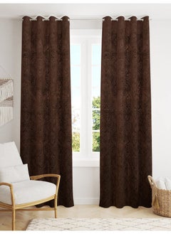 Homefab India Homefab India 2 Piece Velvet Door Curtains - 7 feet, Brown  - Image 2