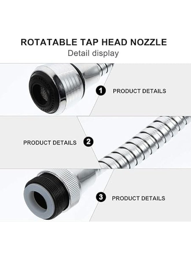 ENTERPRISE Turbo Flex 360 Degree Flexible Sprayer Extension Jet Stream/Water Saving Faucet, 6 Inch, Silver - Image 4