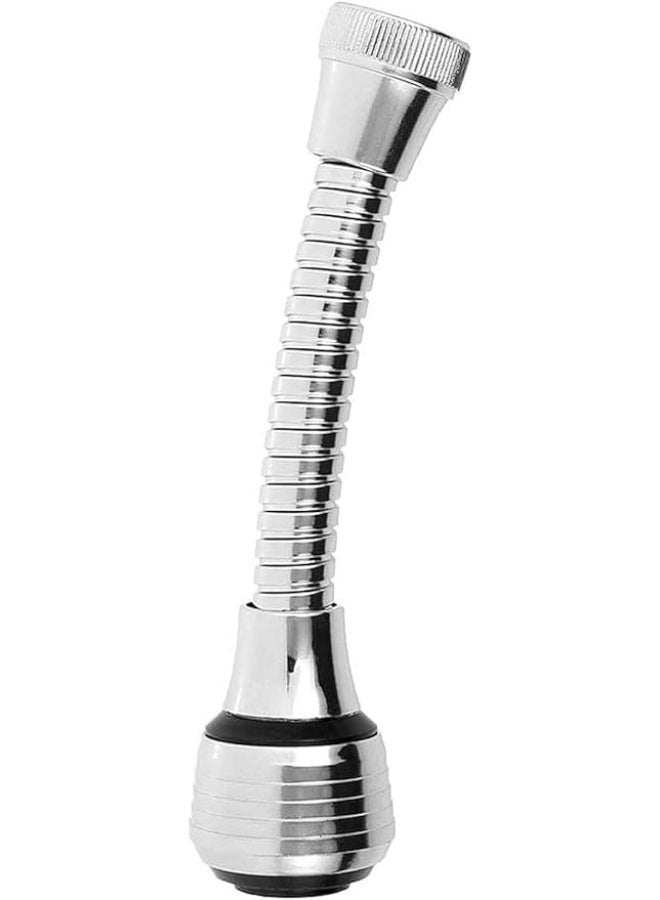 ENTERPRISE Turbo Flex 360 Degree Flexible Sprayer Extension Jet Stream/Water Saving Faucet, 6 Inch, Silver - Image 3