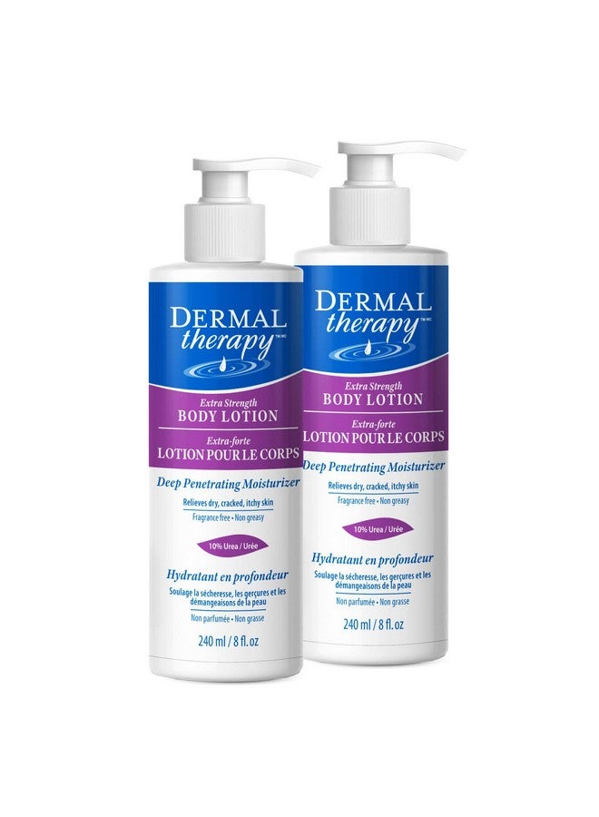 Dermal Therapy Extra Strength Body Lotion - Hydrating Treatment Restores Moisture to Heal Dry, Cracked, Itchy Skin | 5% Alpha Hydroxy Acids and 10% Urea | 8 fl. oz (TwoPack) - Image 1