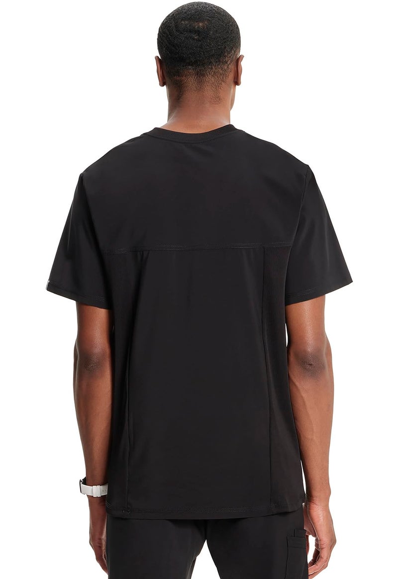 Cherokee Infinity Men Scrubs Top Tuckable V-Neck with Chest Pocket CK910A, L, Black - Image 2