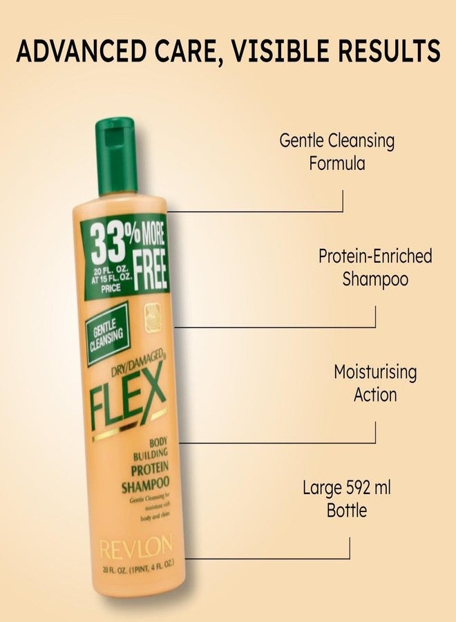 Revlon Protein Shampoo for Dry & Damaged Hair – Moisturising, Anti-Breakage Formula with Protein for Smooth, Shiny & Healthy Hair – Repairs Damage & Adds Bounce – 592 ml - Image 3