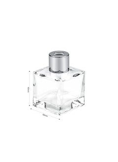 Excefore Diffuser Empty Clear Bottles, 50ml Essential Fragrance Oil Reed Diffusers Set, Small Square Glass Diffuser Bottles with Caps for Home Bathroom Decorative Fragrance Accessories Use 4 Pcs  - Image 3