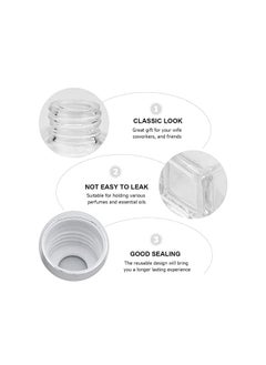 Excefore Diffuser Empty Clear Bottles, 50ml Essential Fragrance Oil Reed Diffusers Set, Small Square Glass Diffuser Bottles with Caps for Home Bathroom Decorative Fragrance Accessories Use 4 Pcs  - Image 4