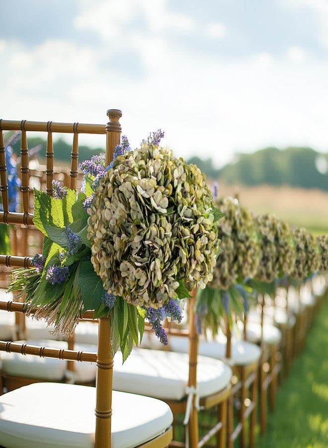 Bailikang 10PCS Fake Hydrangea Artificial Flowers Hydrangea Bouquet for Home Wedding Bridal Bouquet Office Party Table Centerpiece DIY Floral Decor (Autumn Green) - Image 4