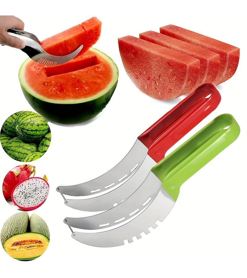 Red Stainless Steel Watermelon Slicer For Large Fruits And Vegetables - Image 1