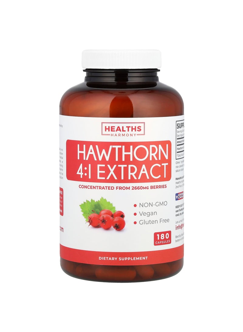 Hawthorn 4:1 Extract, 2,660 mg, 180 Capsules