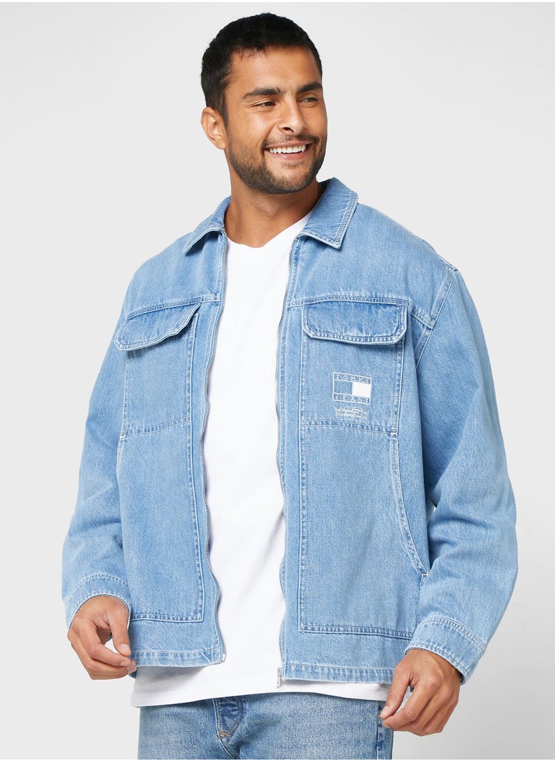 TOMMY JEANS - Denim Zip Shacket Regular Fit Overshirt - Image 1