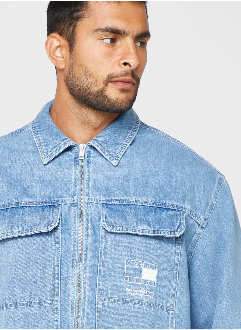 TOMMY JEANS - Denim Zip Shacket Regular Fit Overshirt - Image 1