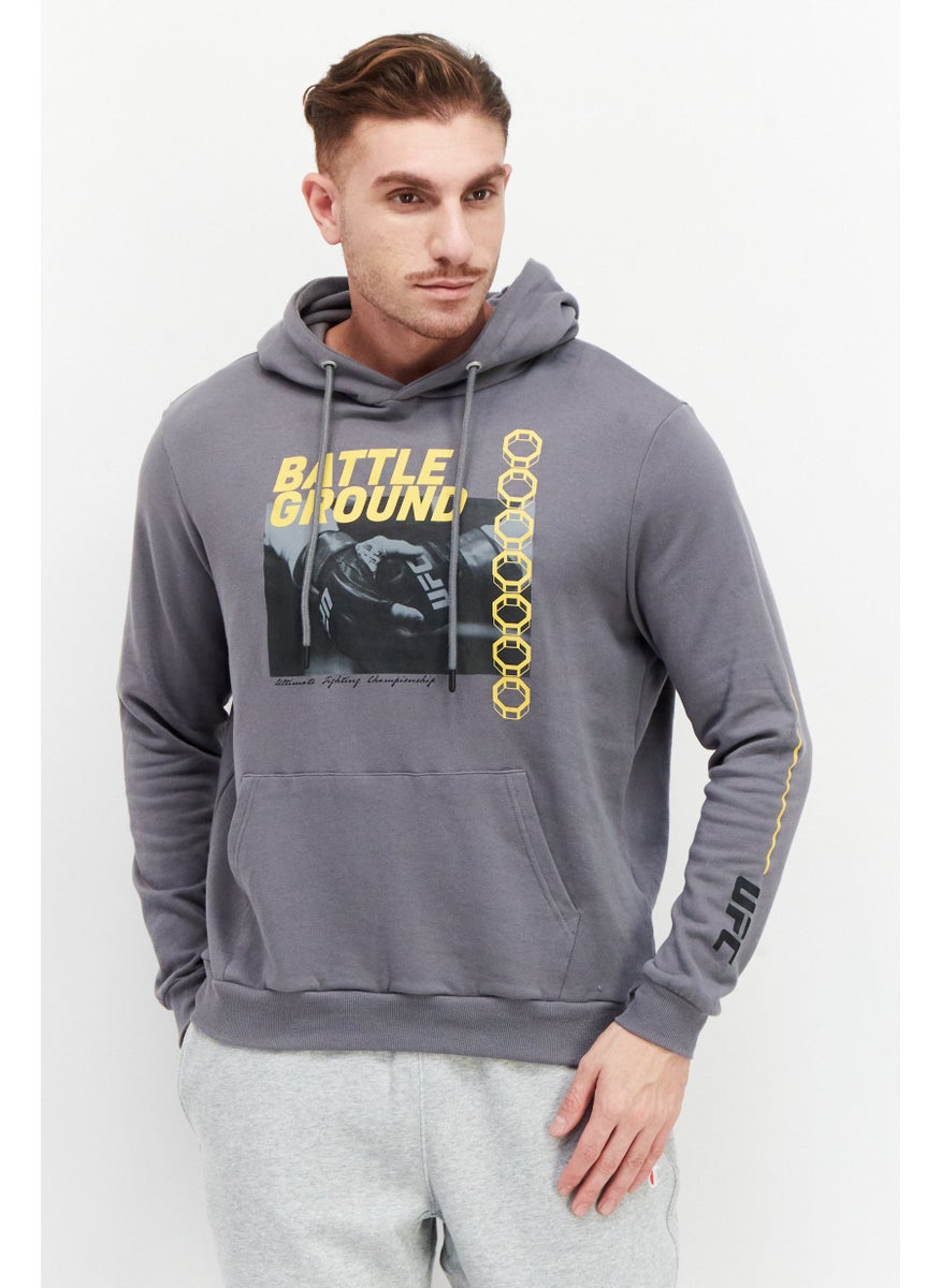 Ufc - Men Sportswear Fit Long Sleeves Running Sweatshirt, Grey - Image 1